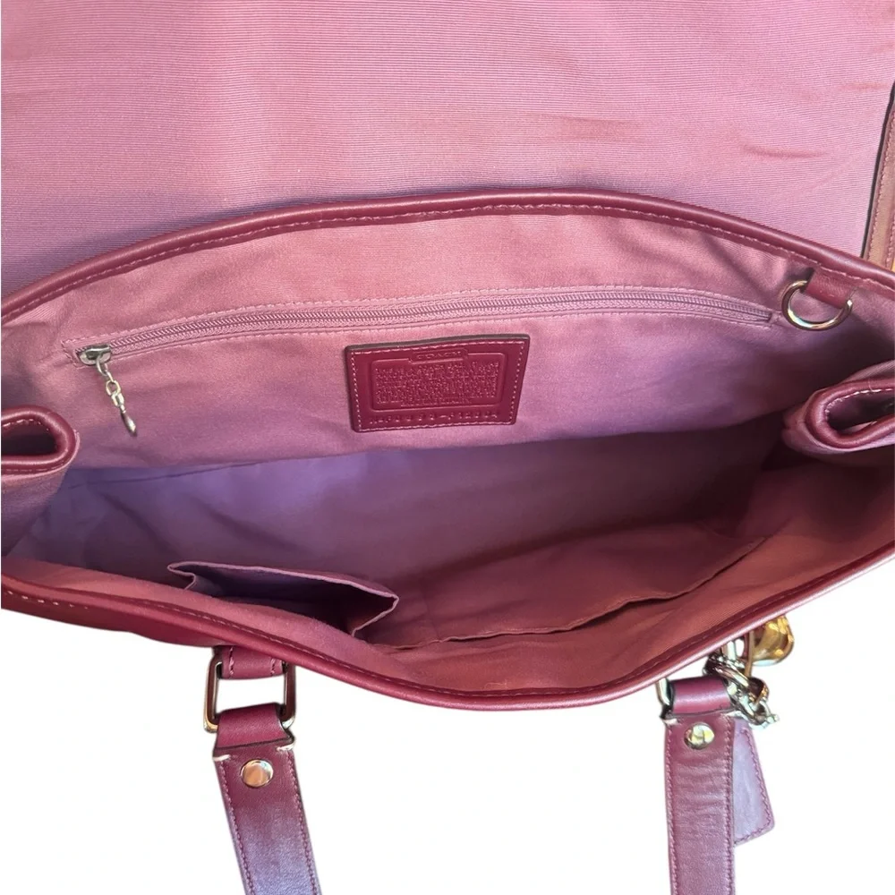 Coach Burgundy Hamilton Satchel Bag (Rare color!) - Picture 4 of 5
